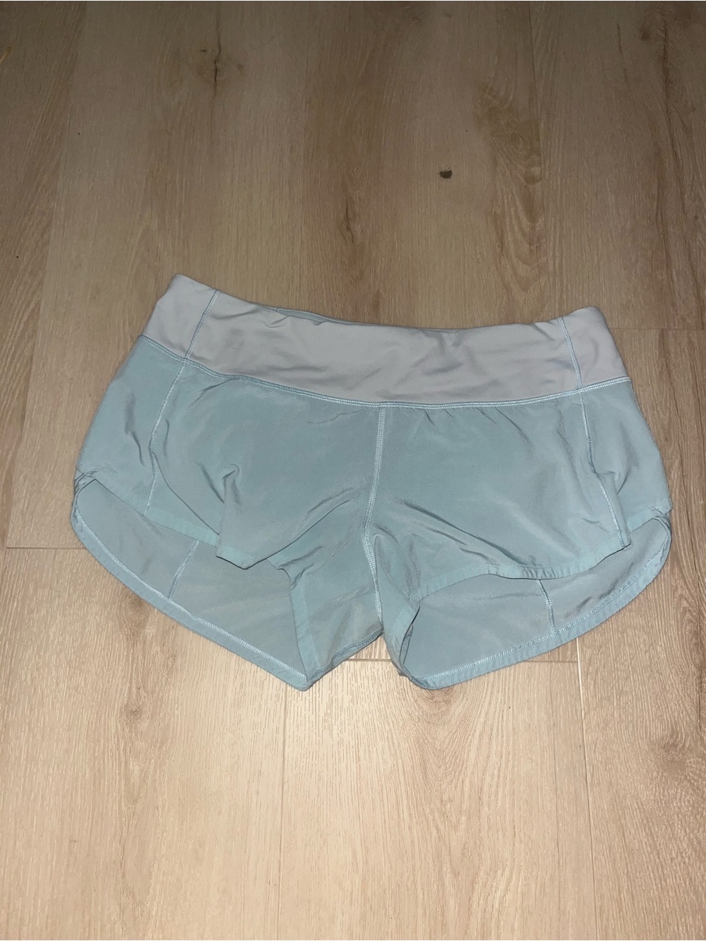 lululemon athletica Light Blue Performance Shorts with Pale Waistband